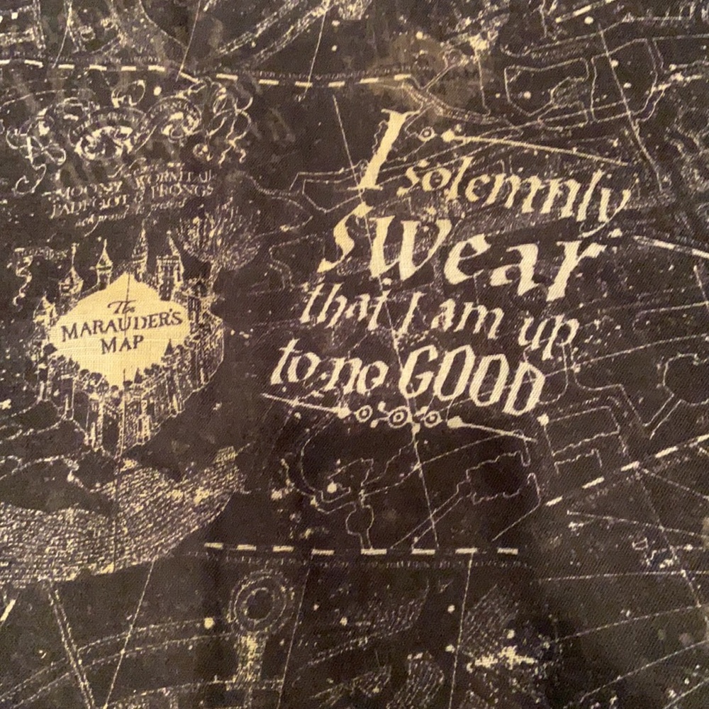Harry Potter Marauder’s Map Black Sheer Scarf - Picture 2 of 3